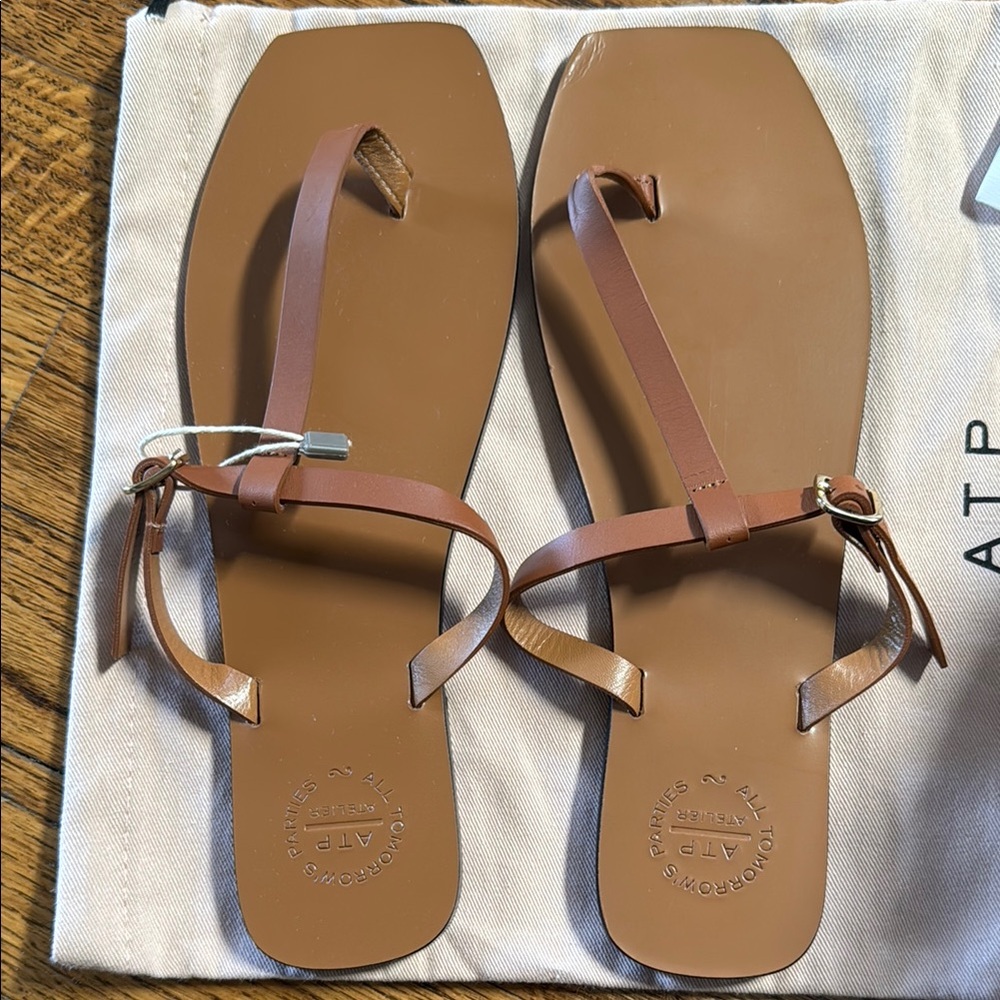 ATP Atelier Tan Leather Sandals - Picture 2 of 4